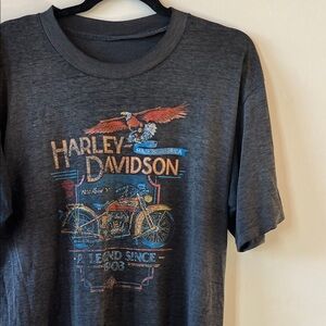 Paper Thin Vintage Harley-Davidson Charcoal Tee